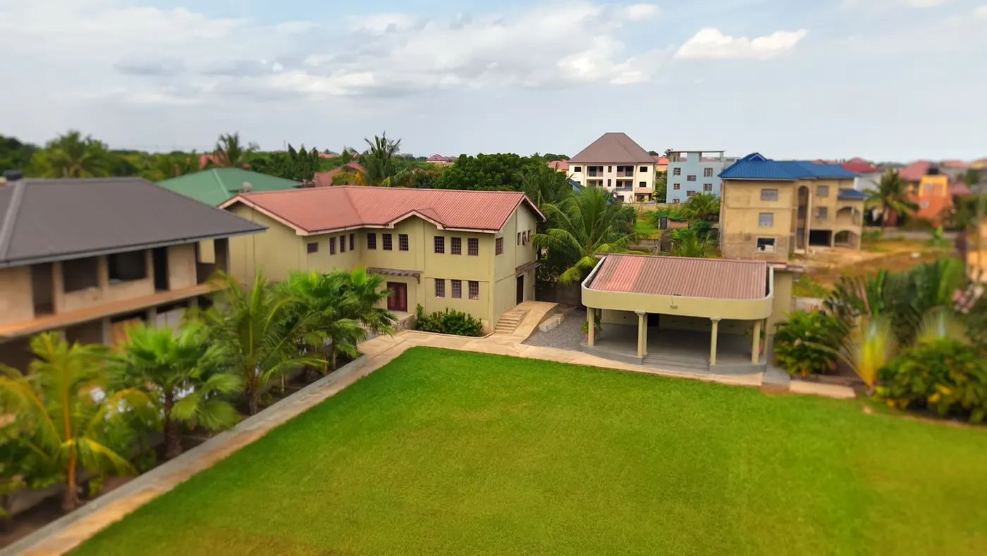 The lawn and the grounds from above